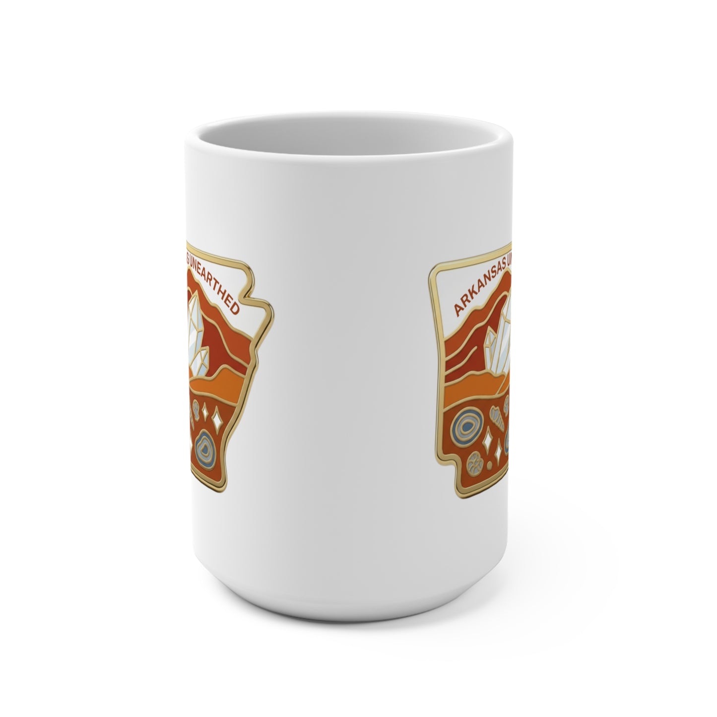 Arkansas Unearthed Ceramic Mug — Classic "Digging the Natural State" Coffee Cup