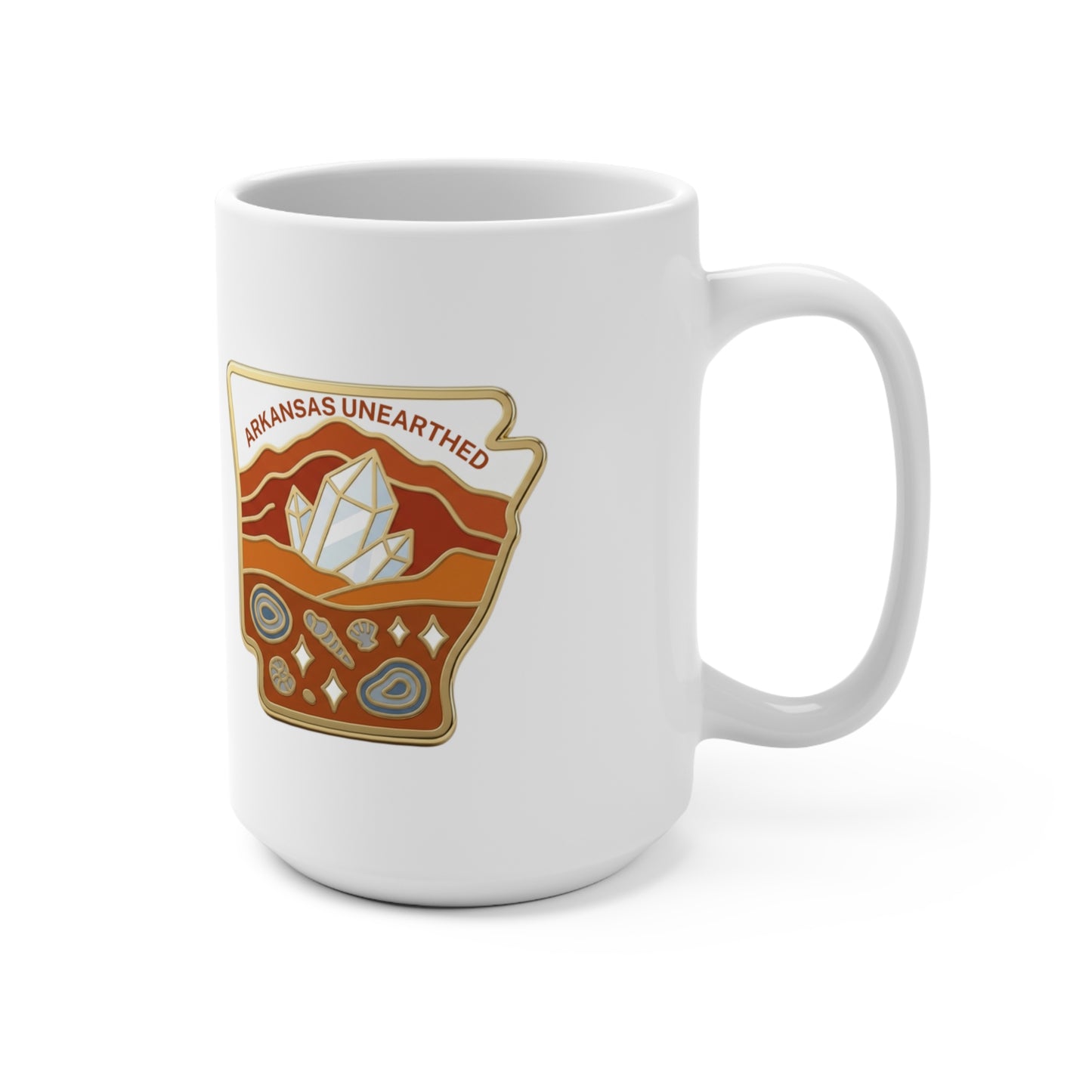 Arkansas Unearthed Ceramic Mug — Classic "Digging the Natural State" Coffee Cup