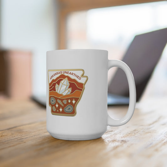 Arkansas Unearthed Ceramic Mug — Classic "Digging the Natural State" Coffee Cup